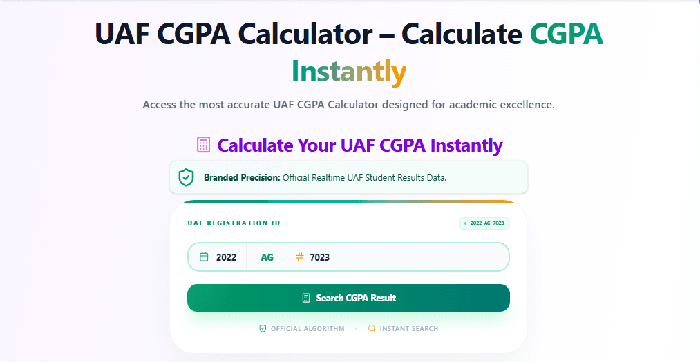 How to use the CGPA calculator UAF β step-by-step guide with registration number